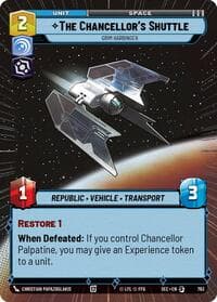 The Chancellor's Shuttle - Grim Harbinger (Hyperspace Foil) - Secrets of Power - Star Wars: Unlimited card
