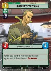 Corrupt Politician (Hyperspace Foil) - Secrets of Power - Star Wars: Unlimited card