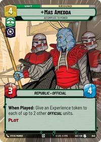 Mas Amedda - Accomplice to Power (Hyperspace Foil) - Secrets of Power - Star Wars: Unlimited card