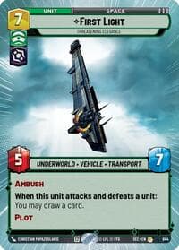 First Light - Threatening Elegance (Hyperspace Foil) - Secrets of Power - Star Wars: Unlimited card