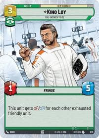 Kino Loy - You Answer to Me (Hyperspace Foil) - Secrets of Power - Star Wars: Unlimited card
