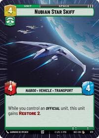 Nubian Star Skiff (Hyperspace Foil) - Secrets of Power - Star Wars: Unlimited card