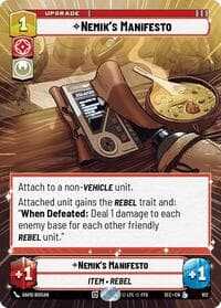 Nemik's Manifesto (Hyperspace Foil) - Secrets of Power - Star Wars: Unlimited card
