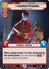 Chairman Papanoida - Undaunted Diplomat (Hyperspace Foil) - Secrets of Power - Star Wars: Unlimited card