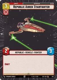 Republic Aurek Starfighter (Hyperspace Foil) - Secrets of Power - Star Wars: Unlimited card