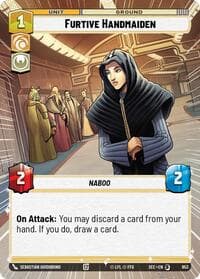 Furtive Handmaiden (Hyperspace Foil) - Secrets of Power - Star Wars: Unlimited card
