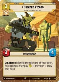 Cikatro Vizago - Business is What Matters (Hyperspace Foil) - Secrets of Power - Star Wars: Unlimited card