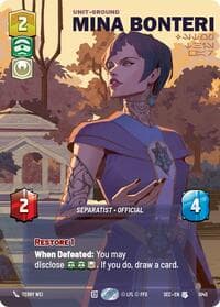 Mina Bonteri - Stop This War (Prestige) - Secrets of Power - Star Wars: Unlimited card