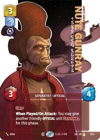 Nute Gunray - Escaping Justice (Prestige) - Secrets of Power - Star Wars: Unlimited card