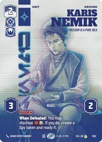Karis Nemik - Freedom is a Pure Idea (Prestige) - Secrets of Power - Star Wars: Unlimited card