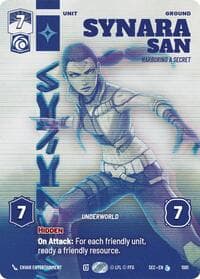 Synara San - Harboring a Secret (Prestige) - Secrets of Power - Star Wars: Unlimited card