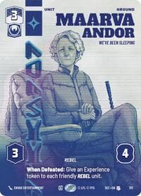 Maarva Andor - We've Been Sleeping (Prestige Foil) - Secrets of Power - Star Wars: Unlimited card