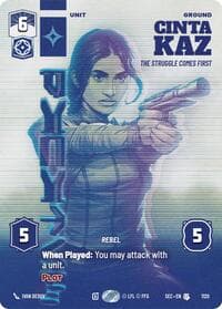 Cinta Kaz - The Struggle Comes First (Prestige Foil) - Secrets of Power - Star Wars: Unlimited card