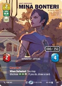 Mina Bonteri - Stop This War (Serialized) - Secrets of Power - Star Wars: Unlimited card