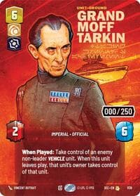 Grand Moff Tarkin - Taking Krennic's Achievement (Serialized) - Secrets of Power - Star Wars: Unlimited card