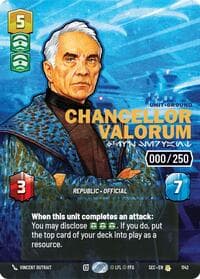 Chancellor Valorum - Civil Servant (Serialized) - Secrets of Power - Star Wars: Unlimited card