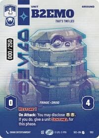 B2EMO - That's Two Lies (Serialized) - Secrets of Power - Star Wars: Unlimited card