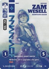 Zam Wesell - Inconspicuous Assassin (Serialized) - Secrets of Power - Star Wars: Unlimited card