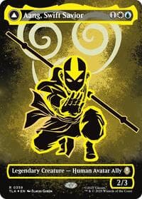 Aang, Swift Savior (Borderless) (Neon Ink Foil) - Avatar: The Last Airbender - Magic: The Gathering card