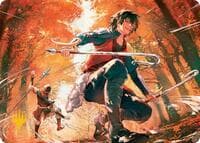 Jet, Rebel Leader Art Card (Gold-Stamped Planeswalker Symbol) - Art Series: Avatar: The Last Airbender - Magic: The Gathering card