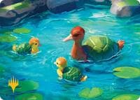 Turtle-Duck Art Card (Gold-Stamped Planeswalker Symbol) - Art Series: Avatar: The Last Airbender - Magic: The Gathering card