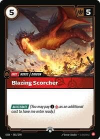 Blazing Scorcher - Riftbound Organized Play Promotional Cards - Riftbound: League of Legends Trading Card Game card