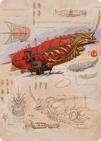 Phoenix Fleet Airship Art Card - Art Series: Avatar: The Last Airbender - Magic: The Gathering card