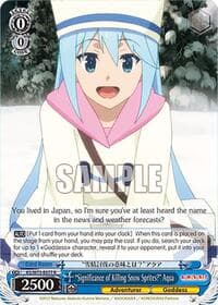 "Significance of Killing Snow Sprites?" Aqua - KONOSUBA -God’s blessing on this wonderful world! Re:Edit - Weiss Schwarz card