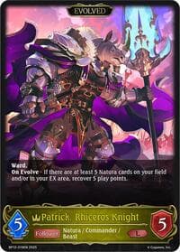 Patrick, Rhiceros Knight (Evolved) - BP12: Worldreaver’s Descent - Shadowverse: Evolve card