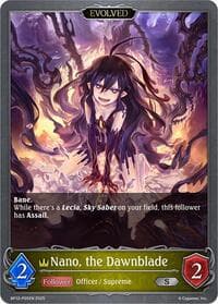 Nano, the Dawnblade (Evolved) - P05 (Foil) - BP12: Worldreaver’s Descent - Shadowverse: Evolve card