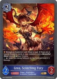 Grea, Scorching Fury - P09 (Foil) - BP13: Dominion of Darkness - Shadowverse: Evolve card