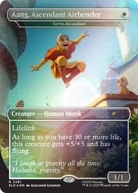 Aang, Ascendant Airbender - Serra Ascendant (Rainbow Foil) - Secret Lair Drop Series - Magic: The Gathering card