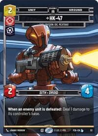 HK-47 - Exclamation: Die, Meatbag! (53) - Sector and Regional Promos: Season 1 - Star Wars: Unlimited card