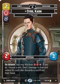 Syril Karn - Where Is He? (54) - Sector and Regional Promos: Season 1 - Star Wars: Unlimited card