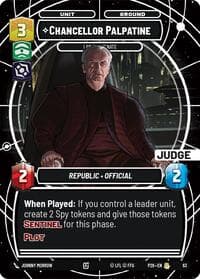 Chancellor Palpatine - I Am the Senate - Judge Promos - Star Wars: Unlimited card