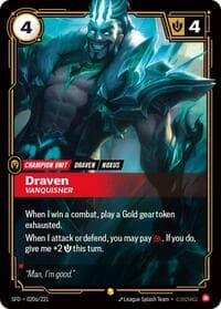 Draven, Vanquisher (Alternate Art) - Spiritforged - Riftbound: League of Legends Trading Card Game card