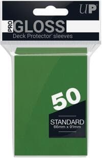 PRO-Gloss Standard Deck Protectors - Green (50-Pack) (Modern Logo) - Ultra Pro Card Sleeves - Card Sleeves card