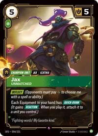 Jax, Unmatched - Spiritforged - Riftbound: League of Legends Trading Card Game card