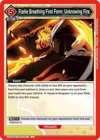 Flame Breathing First Form: Unknowing Fire - UEX05BT: Demon Slayer: Kimetsu no Yaiba Vol.2 - Union Arena card