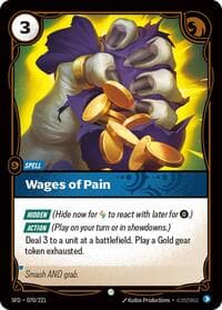 Wages of Pain - Spiritforged - Riftbound: League of Legends Trading Card Game card