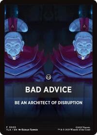 Bad Advice Theme Card - Avatar: The Last Airbender - Magic: The Gathering card