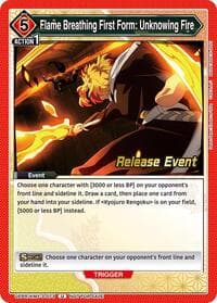 Flame Breathing First Form: Unknowing Fire - UEX05BT: Demon Slayer: Kimetsu no Yaiba Vol.2 Release Event Cards - Union Arena card