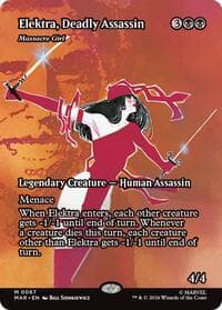 Elektra, Deadly Assassin - Massacre Girl (Borderless) - Marvel Universe Eternal-Legal - Magic: The Gathering card
