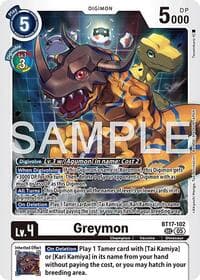 Greymon - BT17-102 (Reprint) - Advanced Booster Digimon Generation - Digimon Card Game card