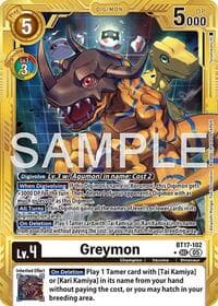 Greymon - BT17-102 (Gold Border) - Advanced Booster Digimon Generation - Digimon Card Game card