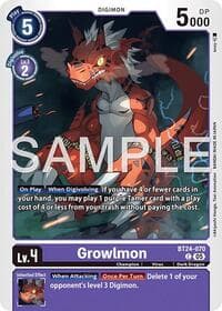 Growlmon - Time Stranger - Digimon Card Game card
