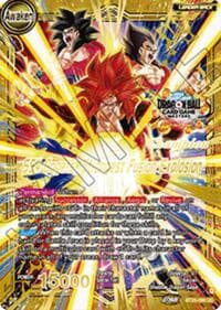SS4 Son Goku & SS4 Vegeta // SS4 Gogeta, Strongest Fusion Explosion (Champion) - Tournament Promotion Cards - Dragon Ball Super: Masters card