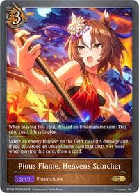 Pious Flame, Heavens Scorcher - P20EN (Foil) - ECP01: Umamusume: Pretty Derby - Shadowverse: Evolve card