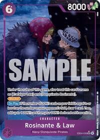Rosinante & Law (Alternate Art) - The Azure Sea's Seven - One Piece Card Game card