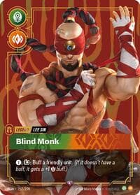 Lee Sin, Blind Monk (Metal) (Best Of) - Riftbound Organized Play Promotional Cards - Riftbound: League of Legends Trading Card Game card